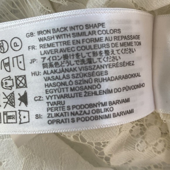 ST. STUDIO Georgette Covered Lace Badwing Button Up Cropped Shirt Short Sleeve - Picture 12 of 16